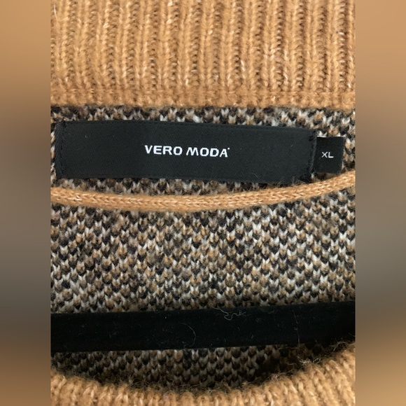 Vero Moda Leopard Print Crew Neck Sweater - Tan/Cream/Black - Picture 4 of 7